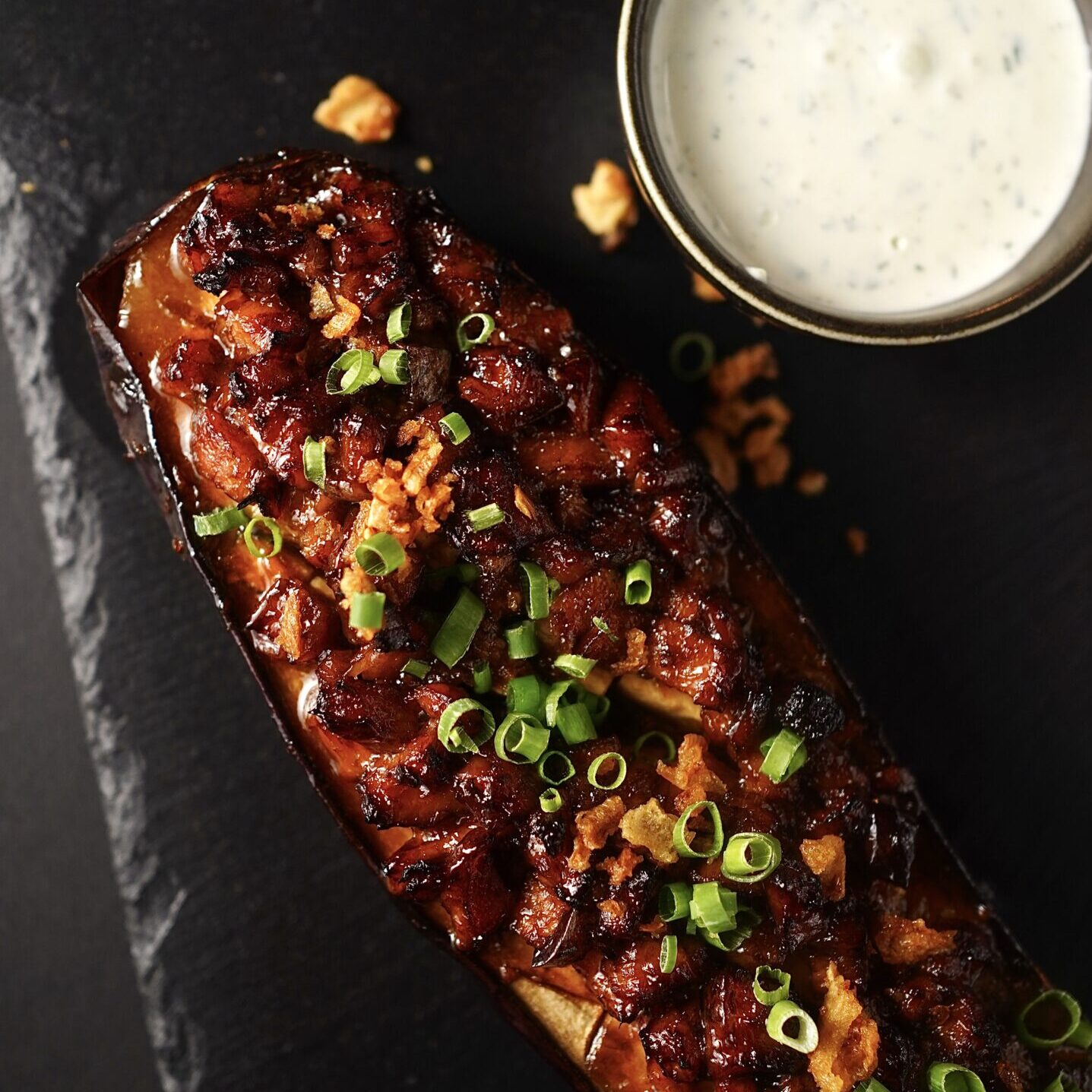 Baked eggplant with eel