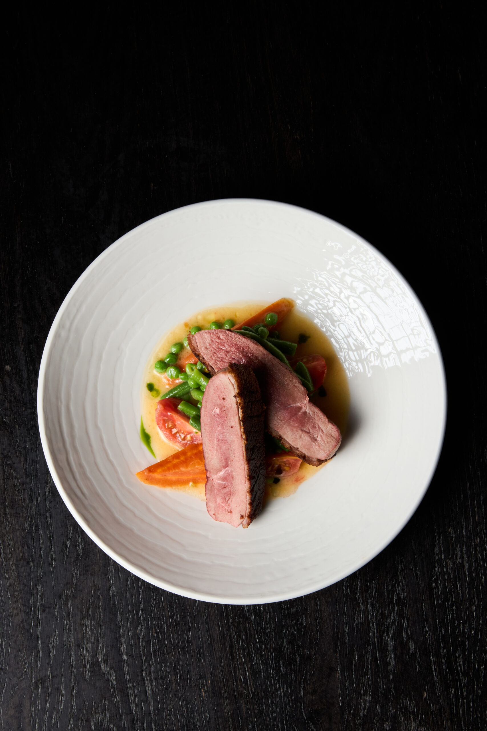 Duck fillet with seasonal vegetables